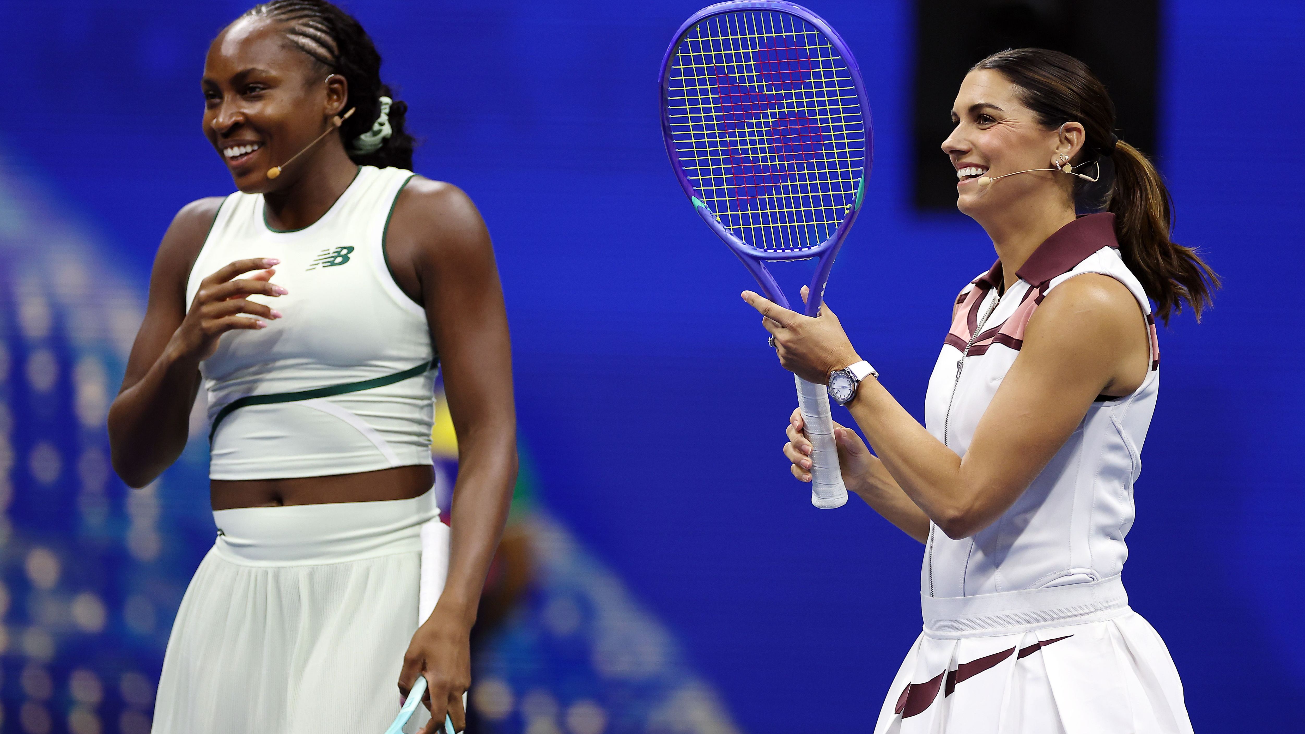Alex Morgan Displays Tennis Expertise with Coco Gauff at the U.S. Open Stars Event in New York