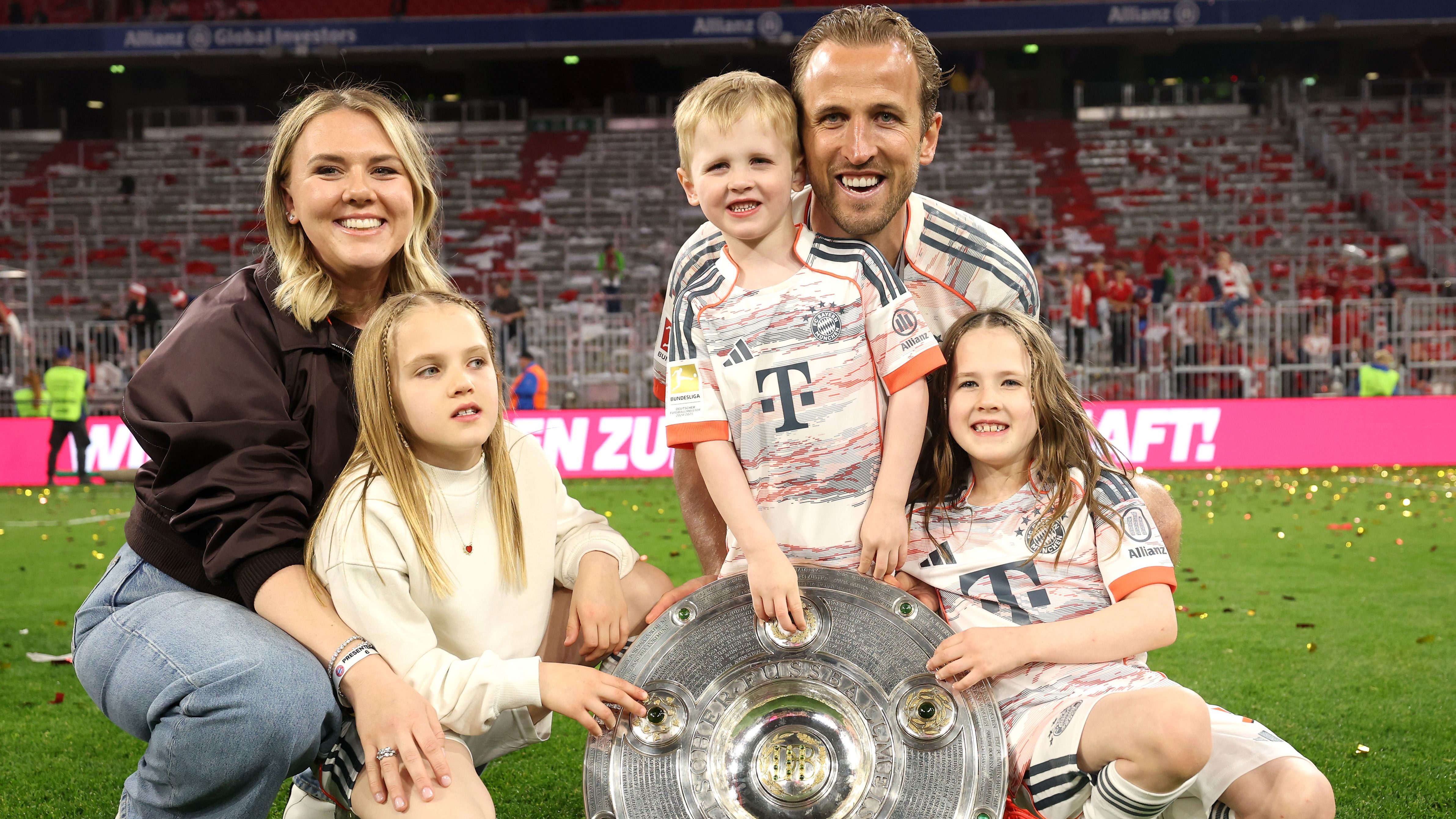On the shelf or play room fun for son: What Harry Kane does with hat-trick balls as Bayern Munich & England striker continues to expand collection