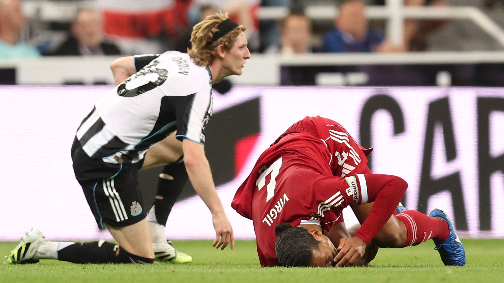 Bruno Guimaraes Assesses Anthony Gordon's Costly Red Card for Challenge on Virgil van Dijk in Newcastle's Defeat to Liverpool